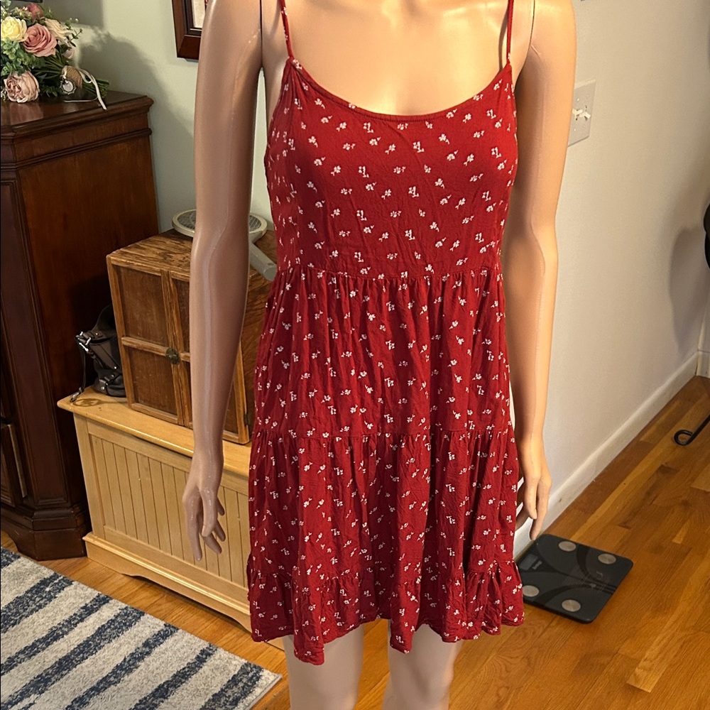 3/$30 Hollister Scarlet Mini Dress with White Floral Accents